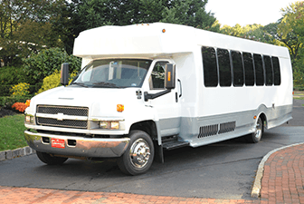 White 24-29 Passenger Shuttle Bus